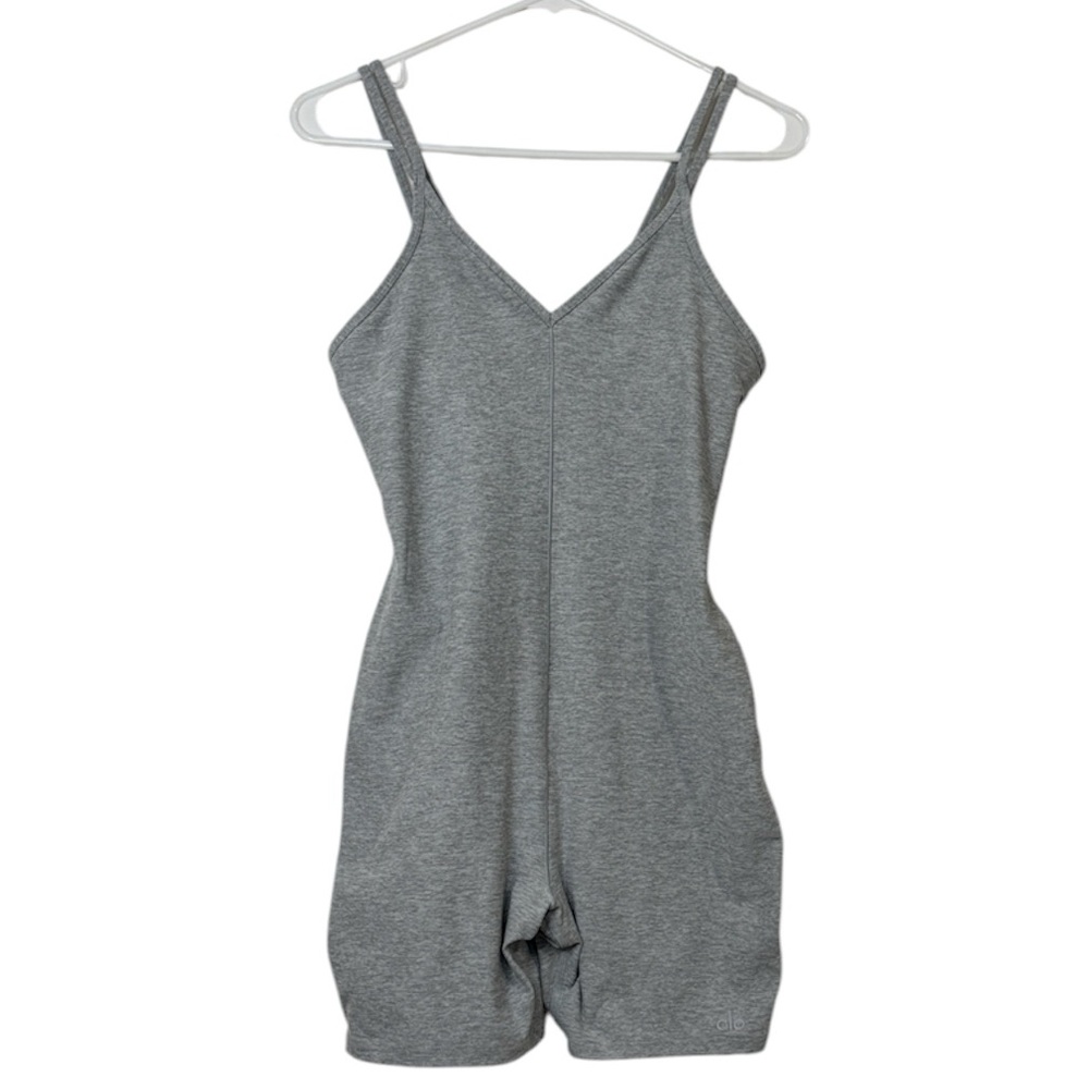 ALO Suns Out Romper Women's Gray Active Gym Medium